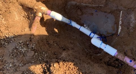 Mainline pipe system being repaired.